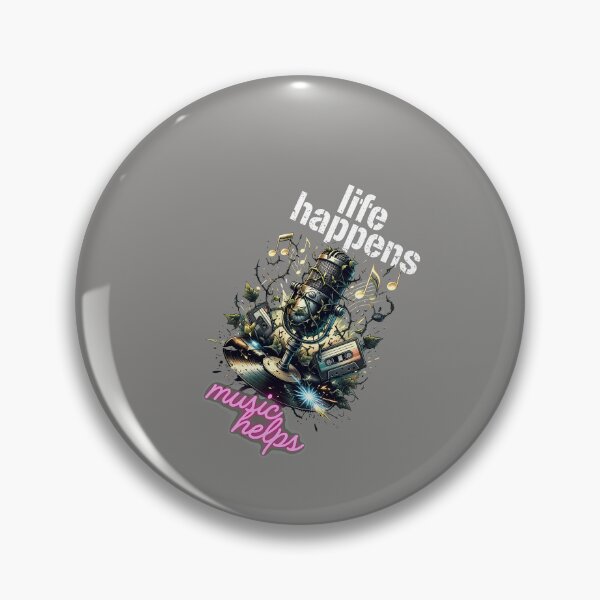 Item preview, Life Happens Music Helps Worn Text Saying-55 designed and sold by RadiantRuche.