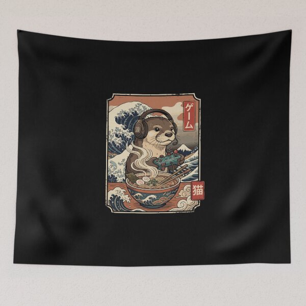 Item preview, Game Cat Otter Gamer Japanese Ramen Player designed and sold by PopStars1993.