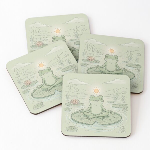 Item preview, Zen Frog Meditating in Peaceful Lotus Pond designed and sold by Michaelragheb.