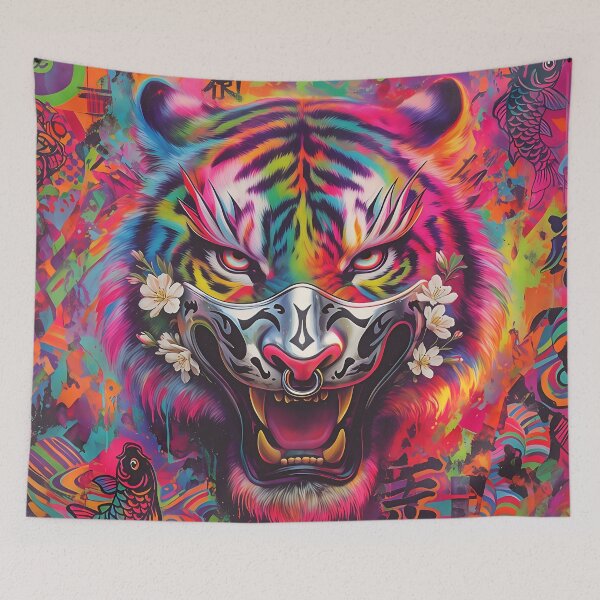 Item preview, Neon Japanese Tiger – Street Graffiti Art designed and sold by RH Design Lab.