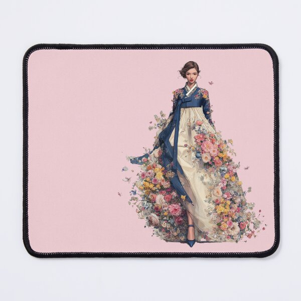 Item preview, Elegant Korean Hanbok Woman in Floral Dress designed and sold by colorful-white.