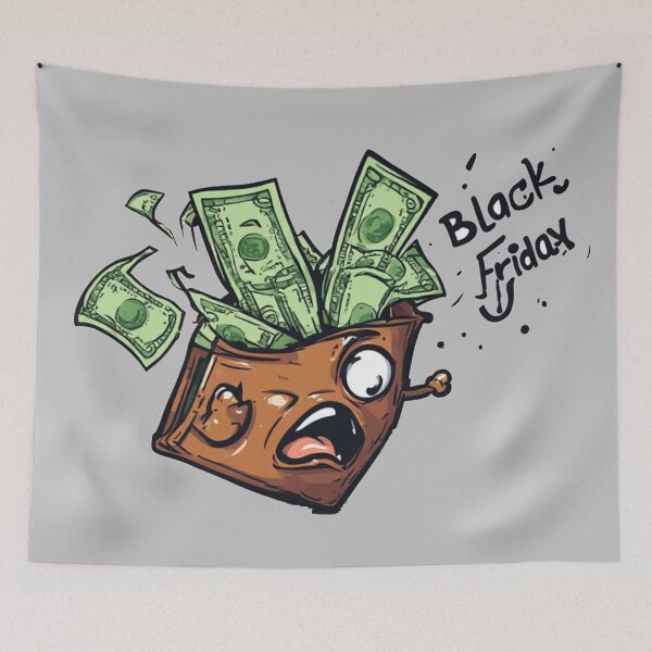 Item preview, Funny Empty Wallet Black Friday Shopping Humor designed and sold by Digital Design Art.