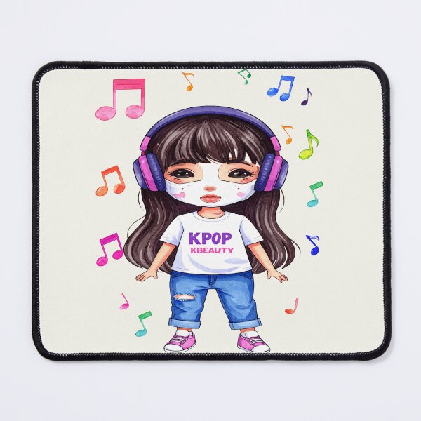 Item preview, K-Pop Girl – Music meets beauty, chibi art with sheet mask designed and sold by LiskoDesign.