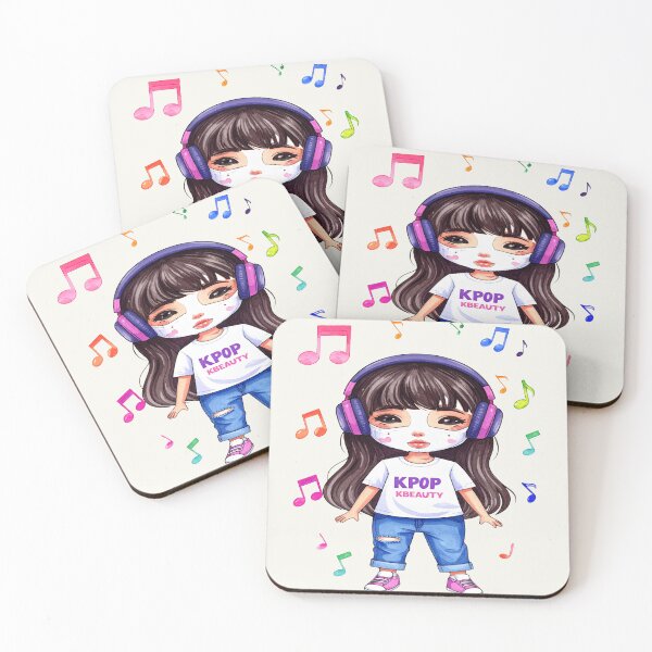 Item preview, K-Pop Girl – Music meets beauty, chibi art with sheet mask designed and sold by LiskoDesign.