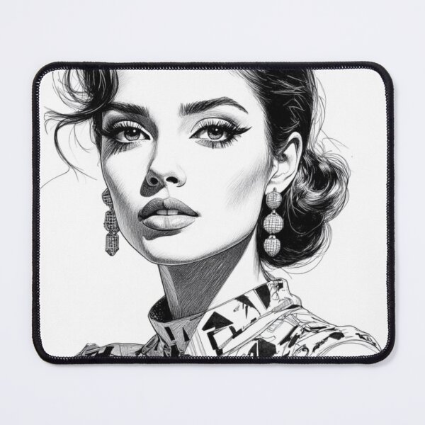 Item preview, Hollywood Elegance - Monochrome Fashion Portrait Art designed and sold by nhk999.