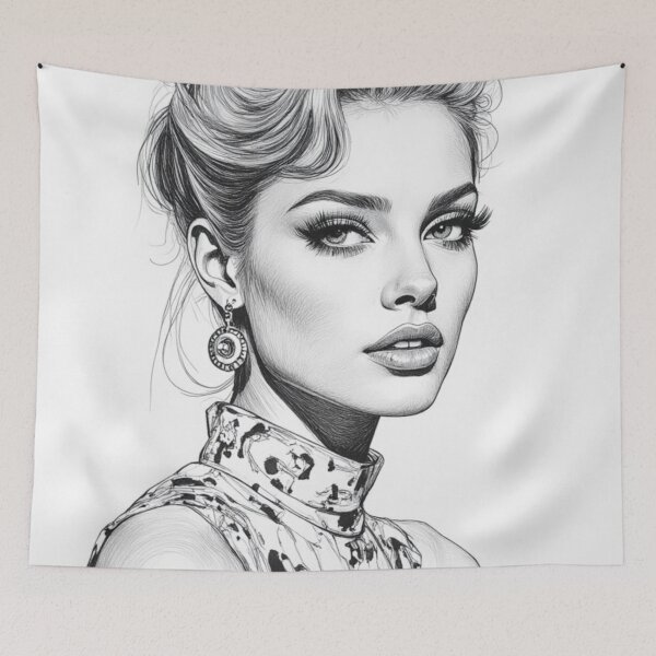 Item preview, Golden Era Muse - Vintage Glamour Portrait Illustration designed and sold by nhk999.