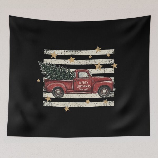 Item preview, Vintage Red Truck Christmas Tree T-Shirt designed and sold by dudelinart.