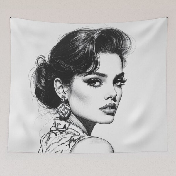 Item preview, Timeless Vogue - Monochrome Beauty Portrait Art designed and sold by nhk999.