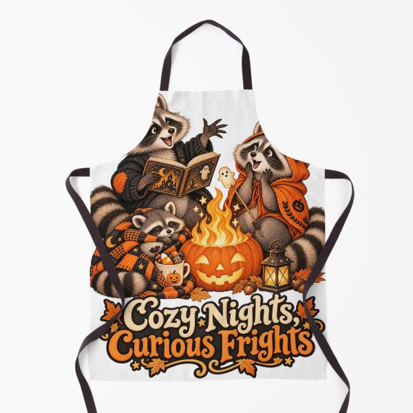 Item preview, Cozy Nights, Curious Frights – Halloween Raccoons designed and sold by MD Sweet.