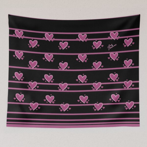 Item preview, Heart Felt in Hot Pink on Black designed and sold by Fluid Artzworx.