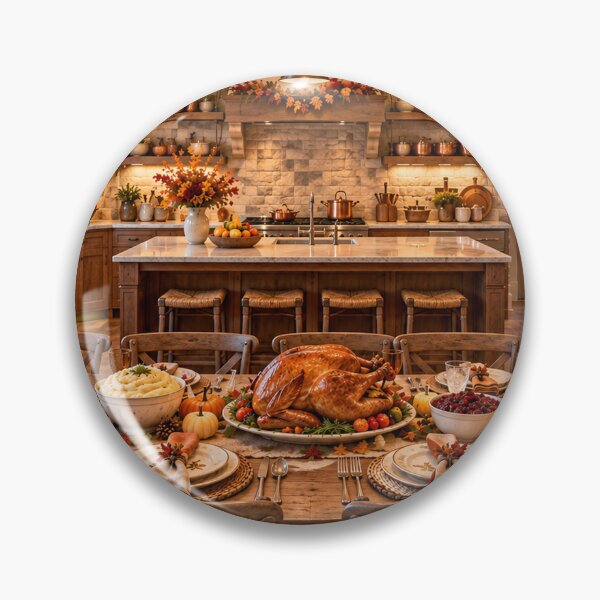 Artikelvorschau, Kulisse für ein Thanksgiving-Küchenfest – Szene für ein festliches Abendessen auf dem Bauernhof entworfen und verkauft von TXLou.