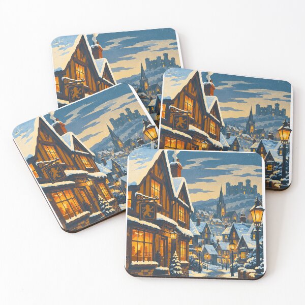 Item preview, Magical Winter Harry Village Poster designed and sold by Fictional Ink Society.