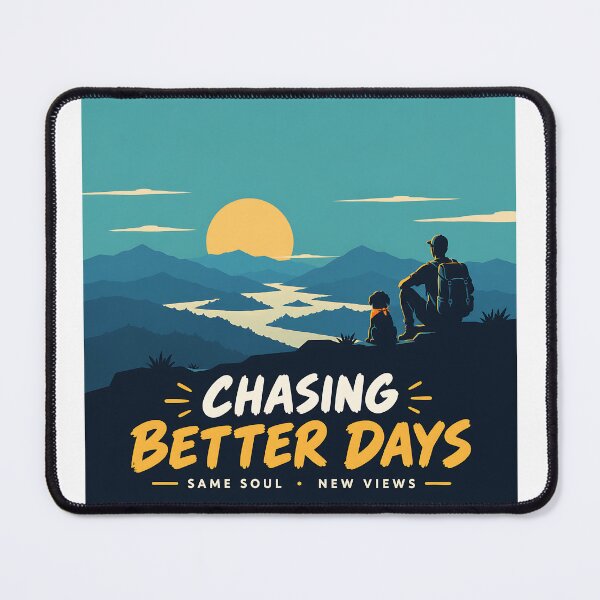 Item preview, Chasing Better Days Adventure Travel Mountain Sunset Hiking Design designed and sold by LexaArtworks.