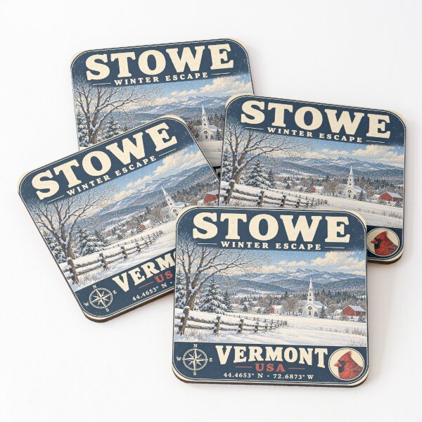 Item preview, Stowe Winter Escape – Vermont USA Retro Travel designed and sold by naturalsurvival.