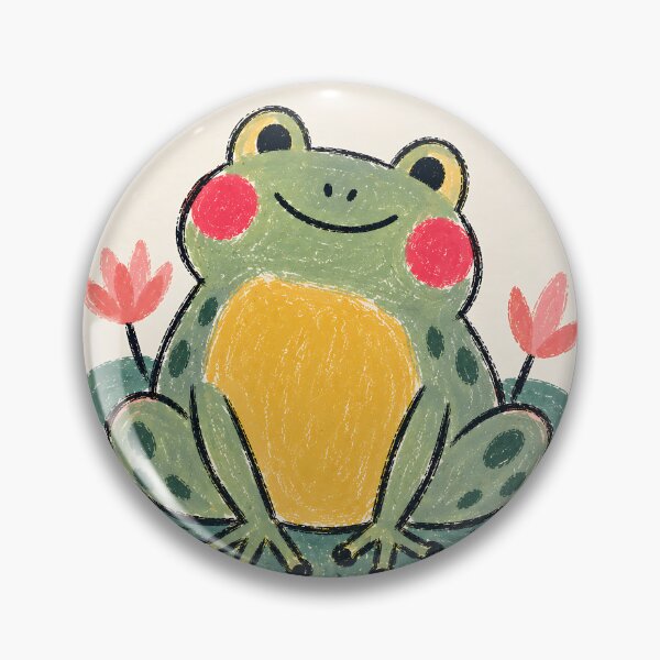 Item preview, Just Chillin' Cute Frog on Lily Pad - Funny Crayon Style Frog Art designed and sold by artswag.