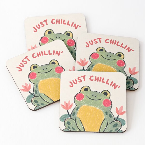 Item preview, Just Chillin' Cute Frog on Lily Pad - Funny Crayon Style Frog Art designed and sold by artswag.