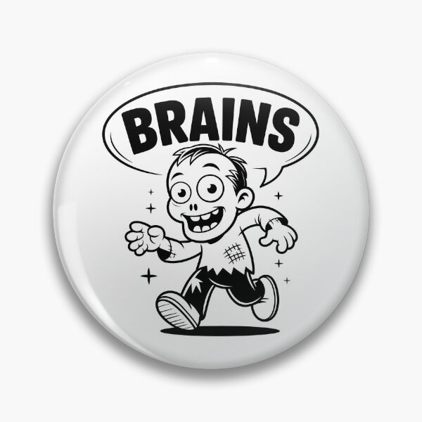 Item preview, Brains Zombie Cartoon Funny Halloween Retro designed and sold by LoFizzy.