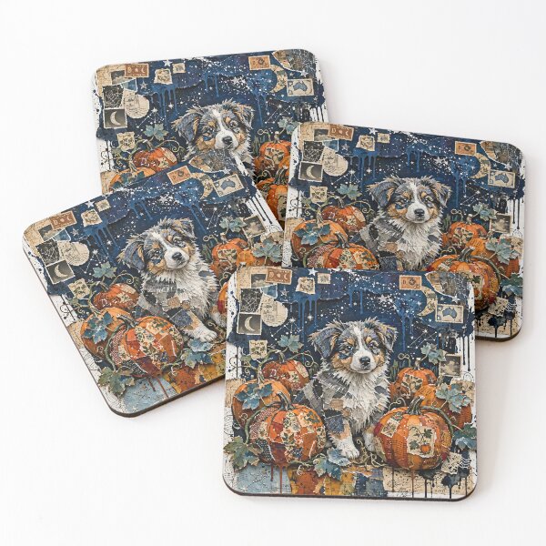 Item preview, Dog, pumpkins and starry sky – Mystical Halloween collage designed and sold by Mianku | Für das Leben.