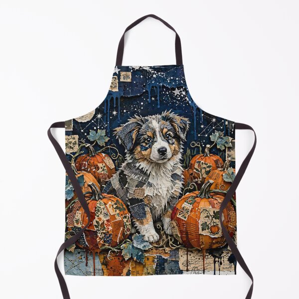 Item preview, Dog, pumpkins and starry sky – Mystical Halloween collage designed and sold by Mianku | Für das Leben.