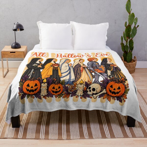 Item preview, Catholic Halloween Saints with Pumpkins and Candles designed and sold by GenioFin.