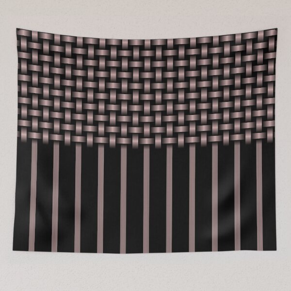 Item preview, Weave Lines Pattern Pink Black designed and sold by ArtbyDebbieC.