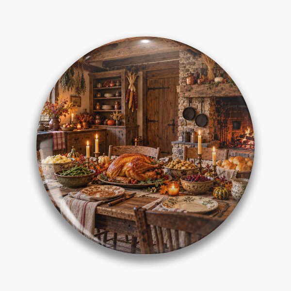 Artikelvorschau, Rustikale Kulisse für ein Thanksgiving-Festmahl in einer Bauernhausküche entworfen und verkauft von TXLou.