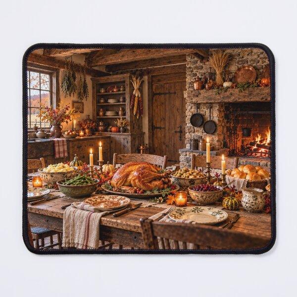 Item preview, Rustic Thanksgiving Farmhouse Kitchen Feast Backdrop designed and sold by TXLou.
