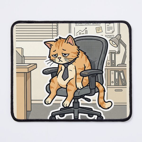 Item preview, Exhausted Business Cat Monday Morning Blues designed and sold by Michaelragheb.