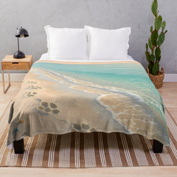Item preview, Dog Paw Prints on Sandy Beach designed and sold by Sybille-Yates.