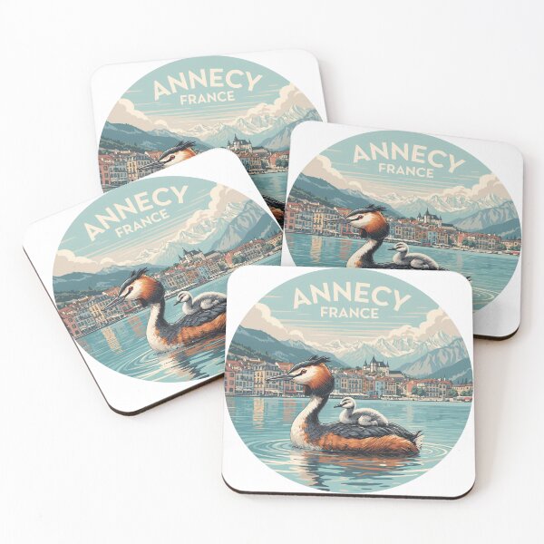 Item preview, Annecy France: Great Crested Grebe and Chick designed and sold by CircinusStore.