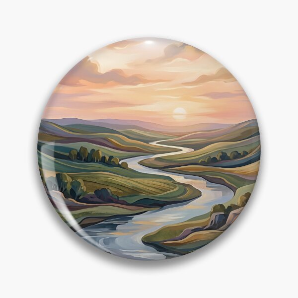 Item preview, Serene Winding River through Golden Hills designed and sold by Michaelragheb.