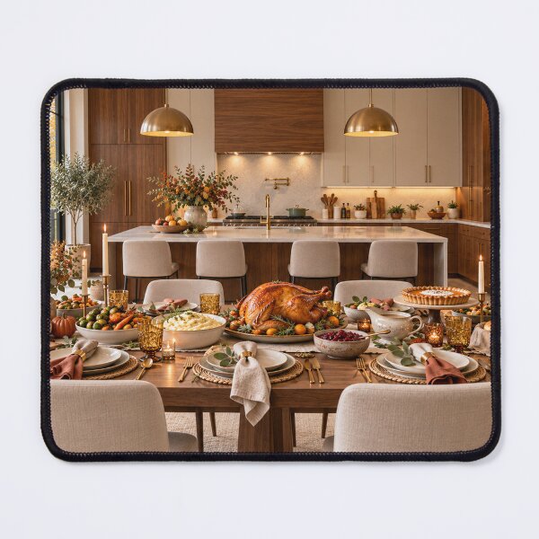 Item preview, Modern Thanksgiving Kitchen Feast Backdrop designed and sold by TXLou.