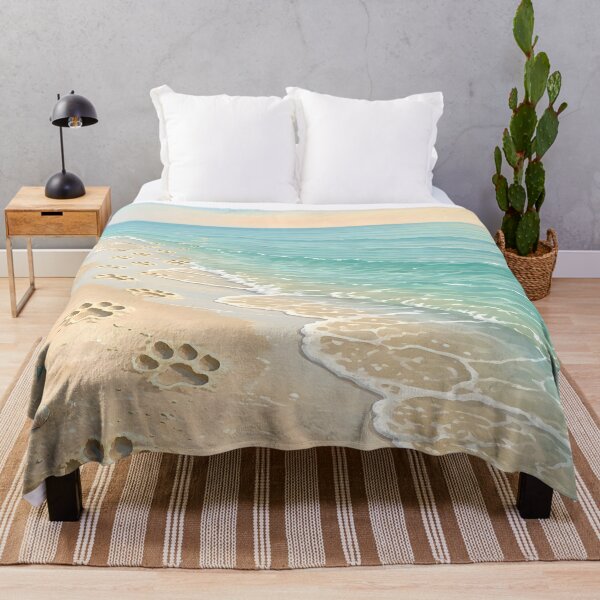 Item preview, Dog Paw Prints on Sandy Beach designed and sold by Sybille-Yates.