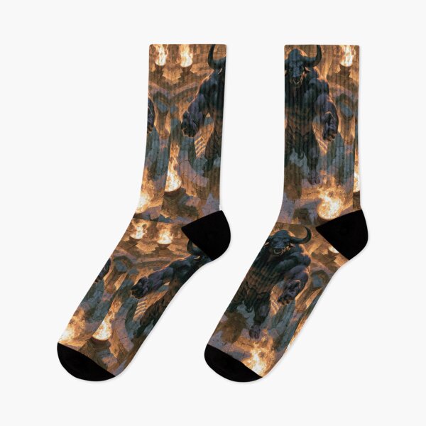 Item preview, A powerful Minotaur standing within an ancient stone labyrinth lit by flaming torches, Fantasy & Mythological Creatures designed and sold by CDC40.