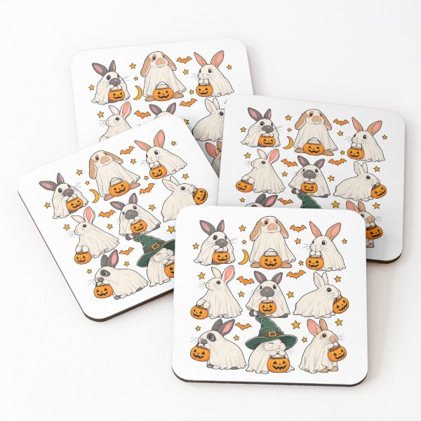 Item preview, Cute Halloween Ghost Bunnies Pumpkin Trick Or Treat designed and sold by TiaraHans.