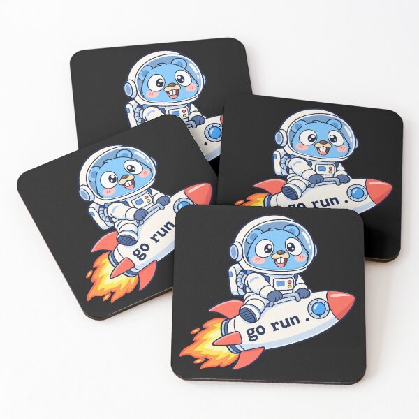 Item preview, Golang gopher mascot Go run astronaut designed and sold by Olena Du.