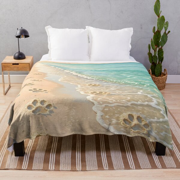 Item preview, Dog Paw Prints on Sandy Beach designed and sold by Sybille-Yates.
