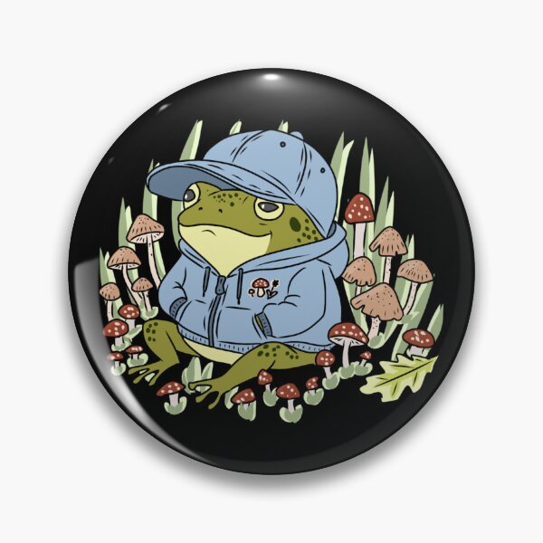 Item preview, Cottagecore Frog in Blue Zip Hoodie and Cap Resting in Autumn Forest with Mushrooms and Oak Leaf Illustration designed and sold by LeshanArt.