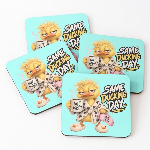 Item preview, Same Ducking Day - Funny Grumpy Duck Morning Humor designed and sold by Ink and Wink.