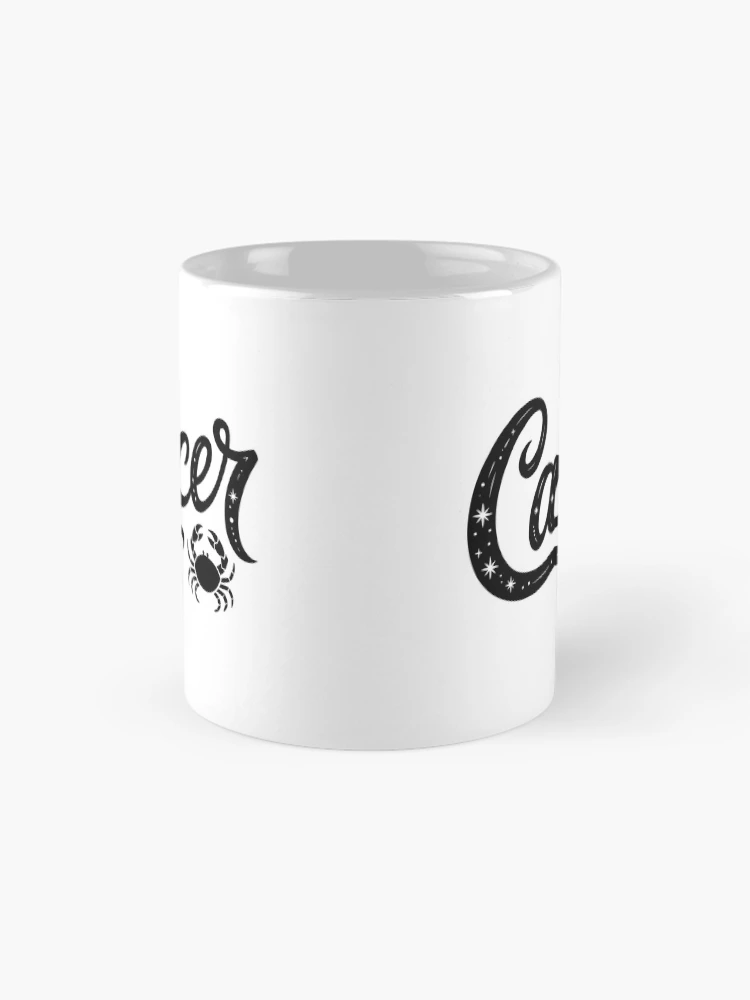 Thumbnail 4 of 6, Coffee Mug, Cancer Zodiac Sign Starry Script Lettering designed and sold by LoFizzy.