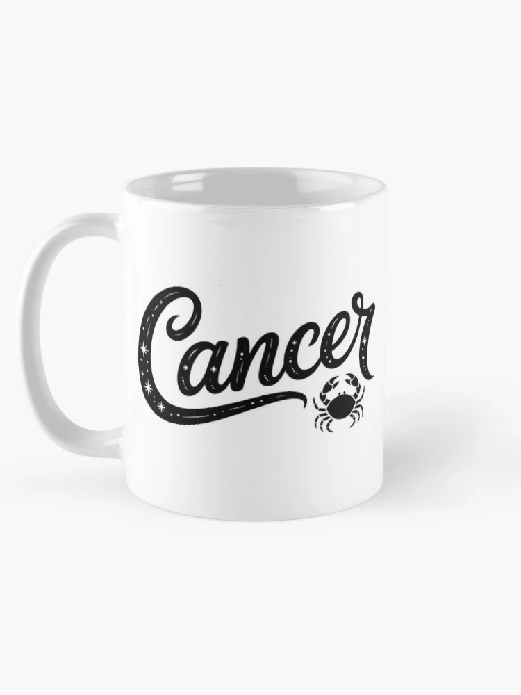 Thumbnail 5 of 6, Coffee Mug, Cancer Zodiac Sign Starry Script Lettering designed and sold by LoFizzy.