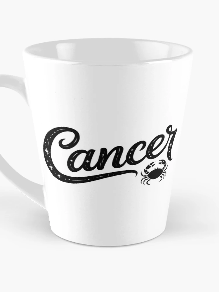 Thumbnail 3 of 4, Coffee Mug, Cancer Zodiac Sign Starry Script Lettering designed and sold by LoFizzy.
