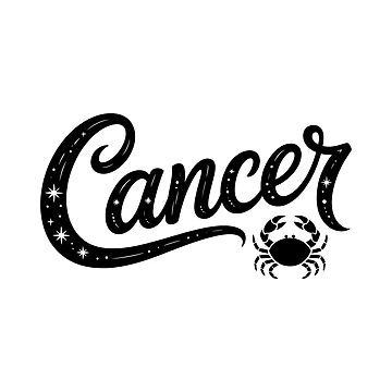 Artwork thumbnail, Cancer Zodiac Sign Starry Script Lettering by LoFizzy