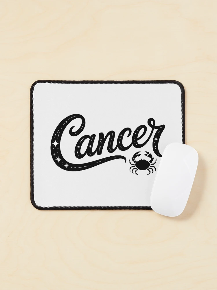 Thumbnail 1 of 5, Mouse Pad, Cancer Zodiac Sign Starry Script Lettering designed and sold by LoFizzy.