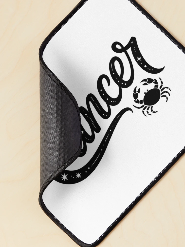 Thumbnail 2 of 5, Mouse Pad, Cancer Zodiac Sign Starry Script Lettering designed and sold by LoFizzy.