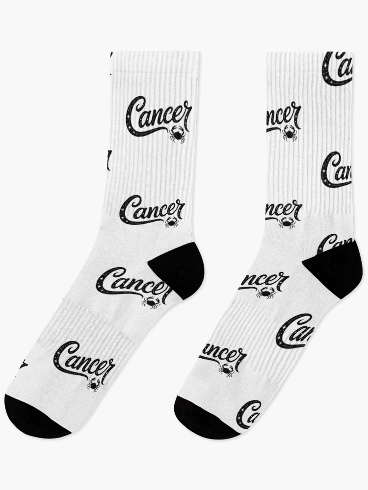 Thumbnail 1 of 5, Socks, Cancer Zodiac Sign Starry Script Lettering designed and sold by LoFizzy.