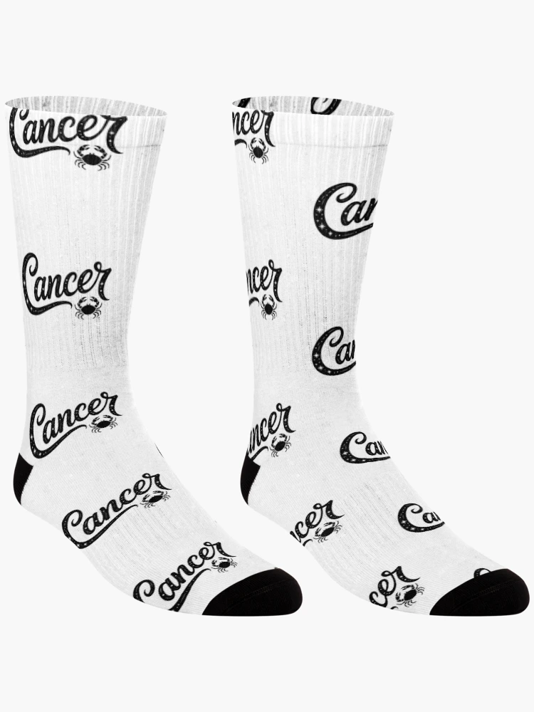 Thumbnail 3 of 5, Socks, Cancer Zodiac Sign Starry Script Lettering designed and sold by LoFizzy.