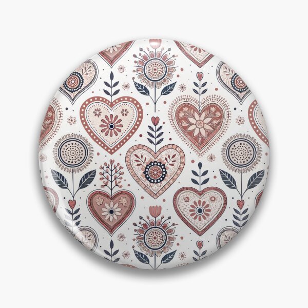 Item preview, Nordic Valentine Hearts | Scandinavian Romantic Folk designed and sold by Shuga-Design.