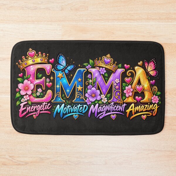 Item preview, Emma Name Positive Traits Colorful Typography designed and sold by MilikDesignsPro.