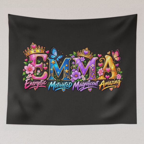 Item preview, Emma Name Positive Traits Colorful Typography designed and sold by MilikDesignsPro.